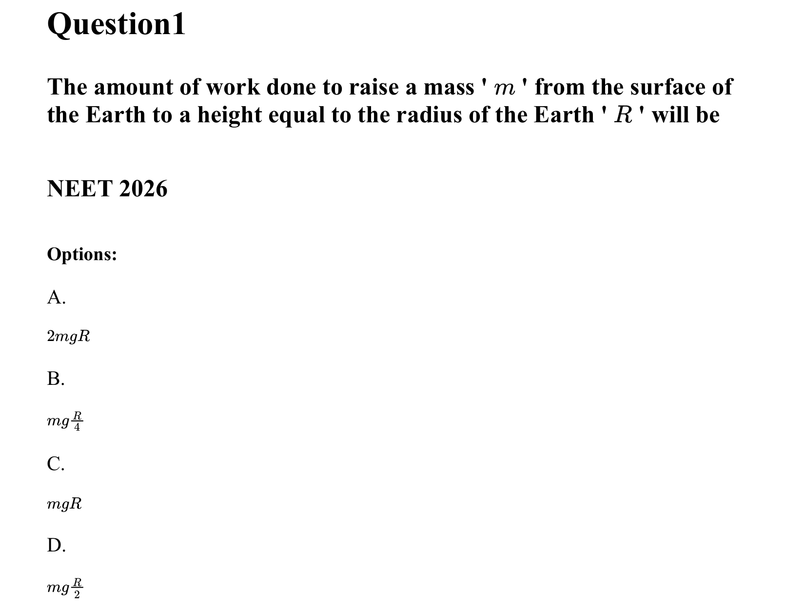 Gravitation question 1