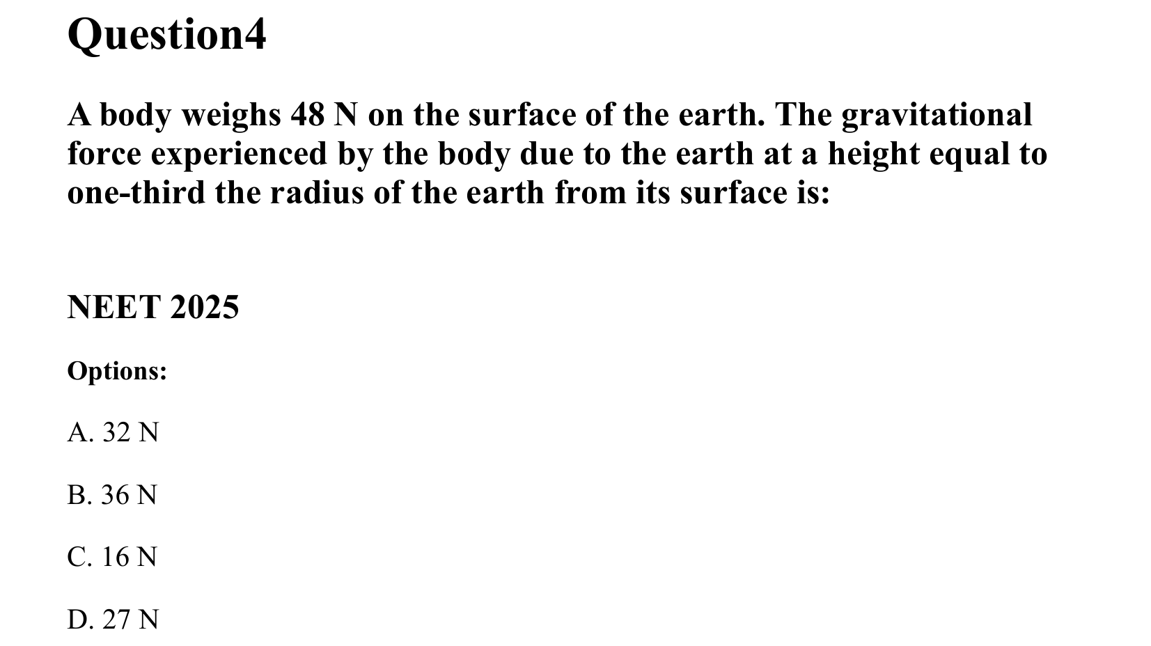 Gravitation question 4