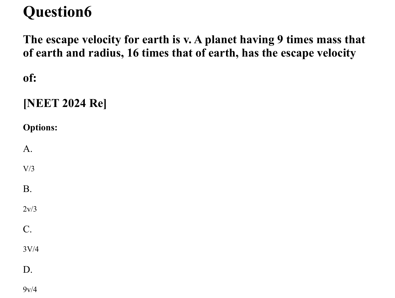 Gravitation question 6