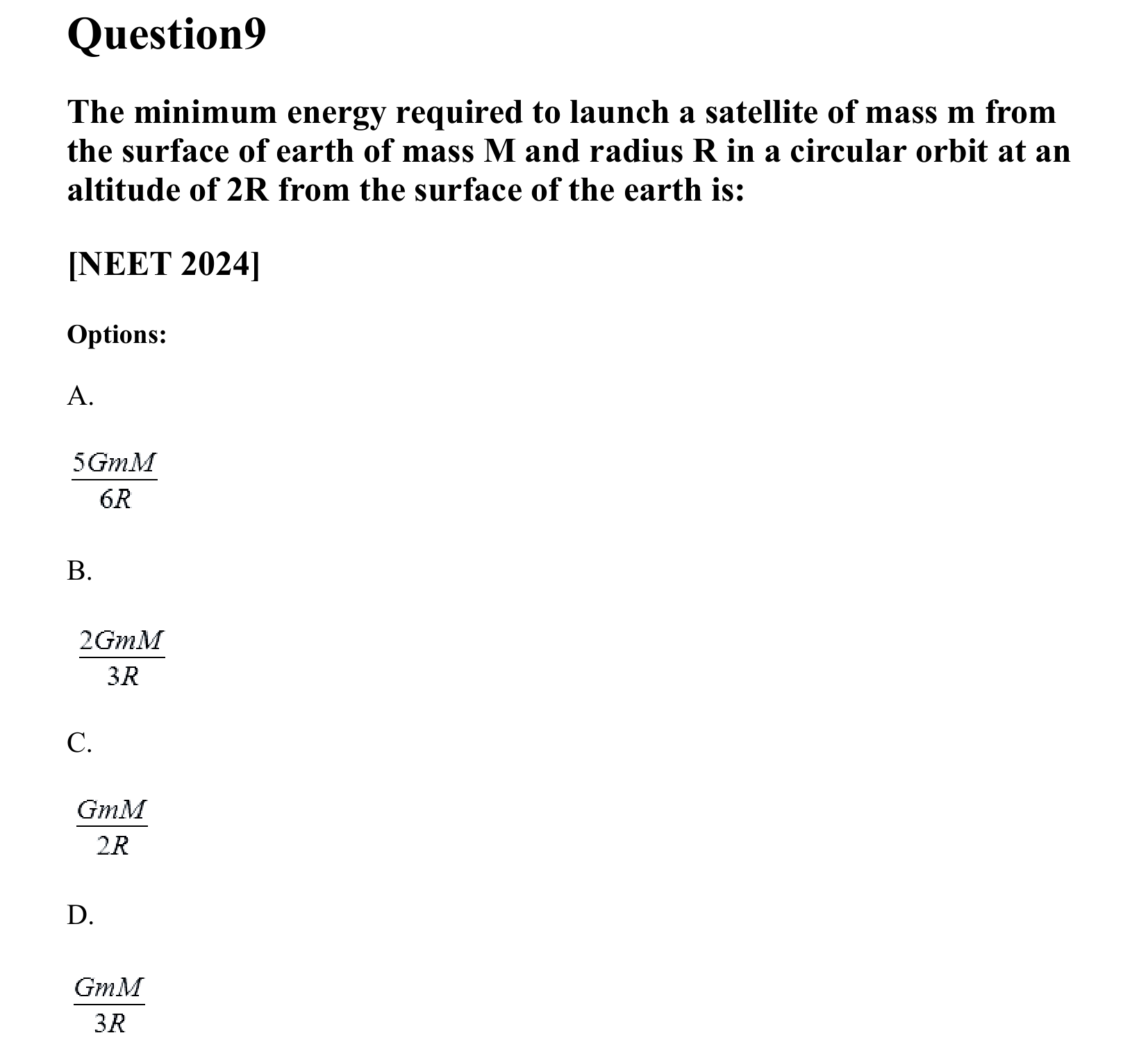 Gravitation question 9