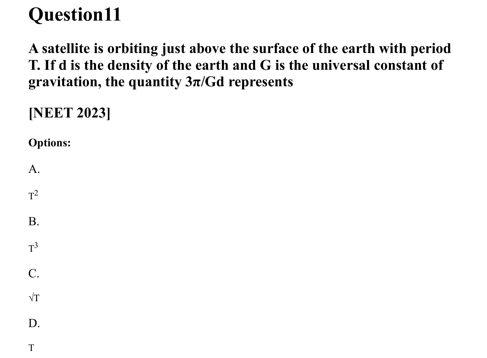 Gravitation question 11