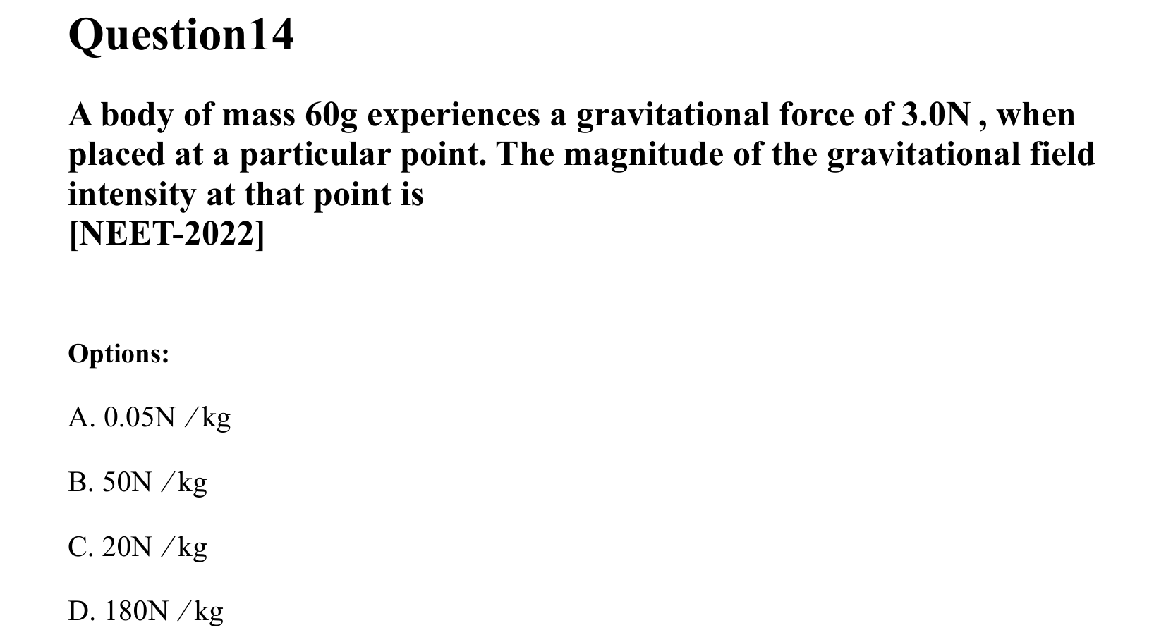 Gravitation question 14