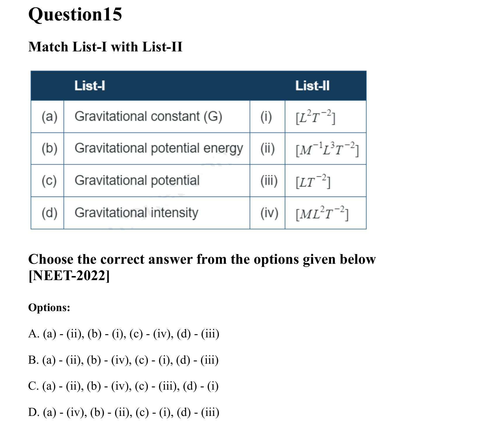 Gravitation question 15
