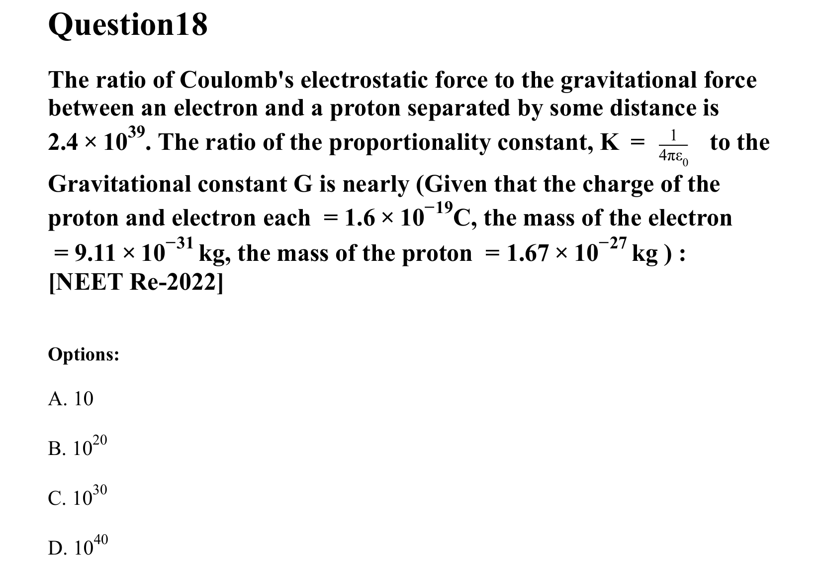 Gravitation question 18