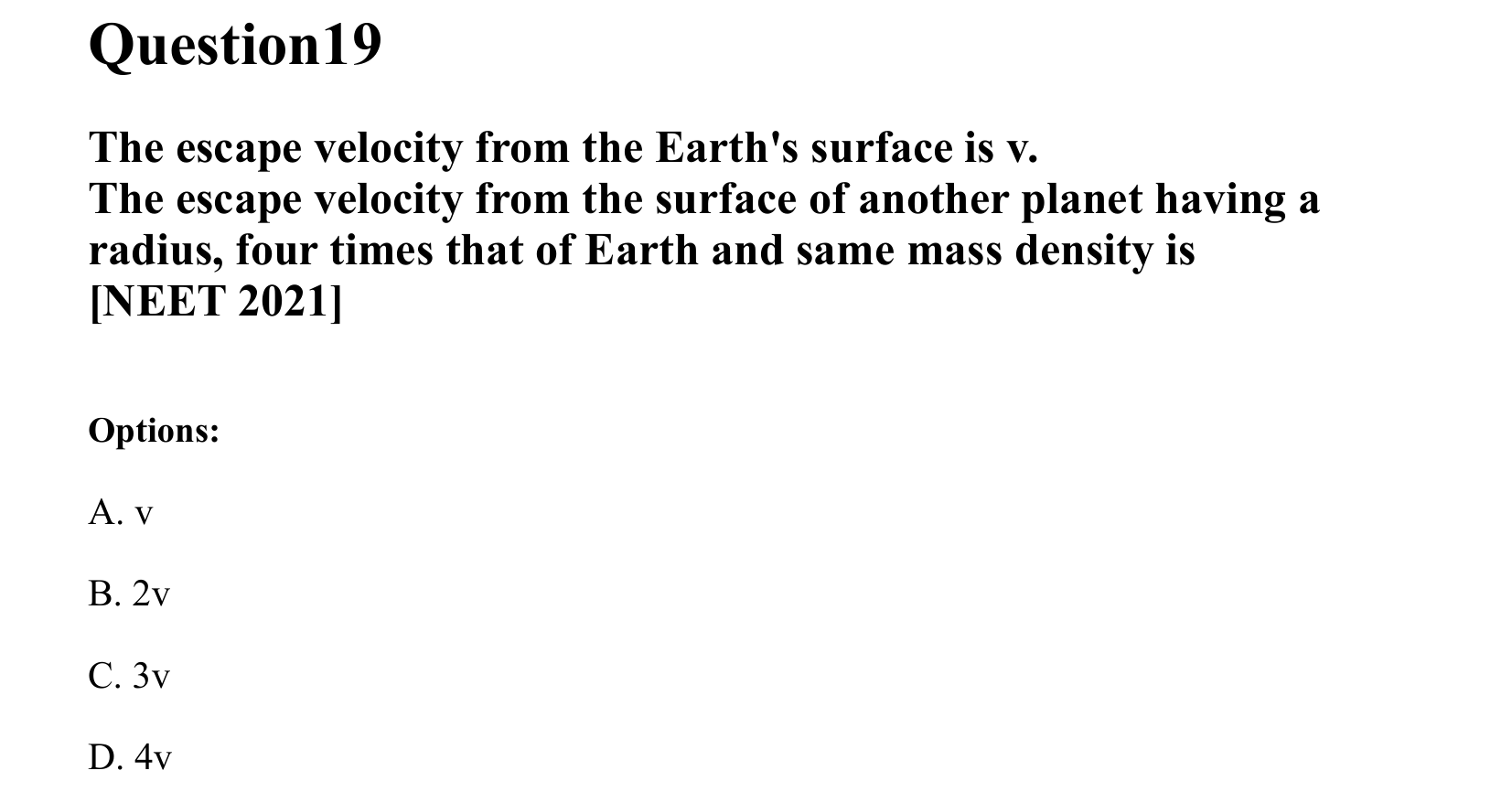 Gravitation question 19