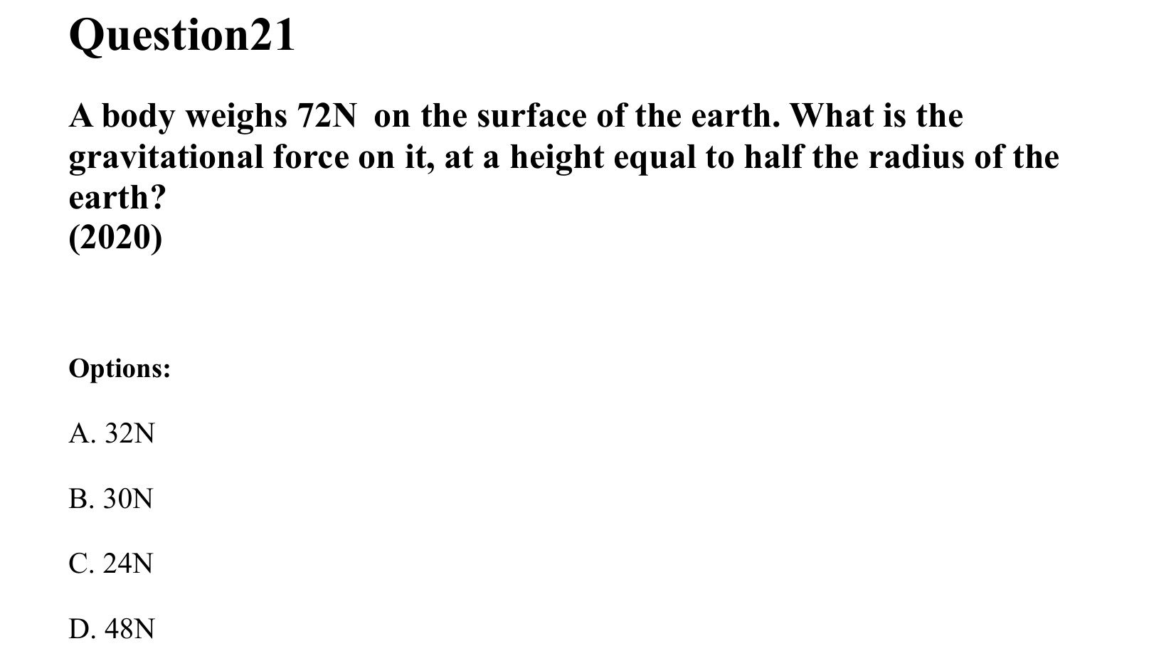 Gravitation question 21