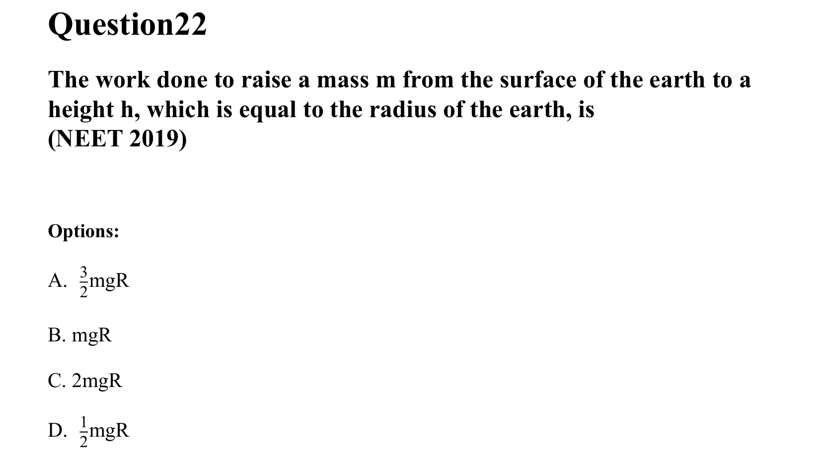 Gravitation question 22