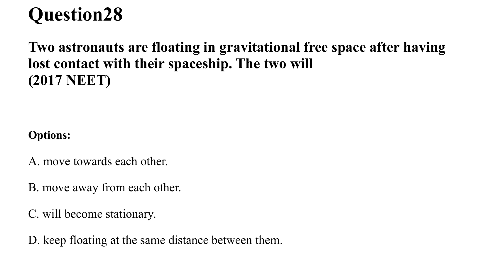 Gravitation question 28