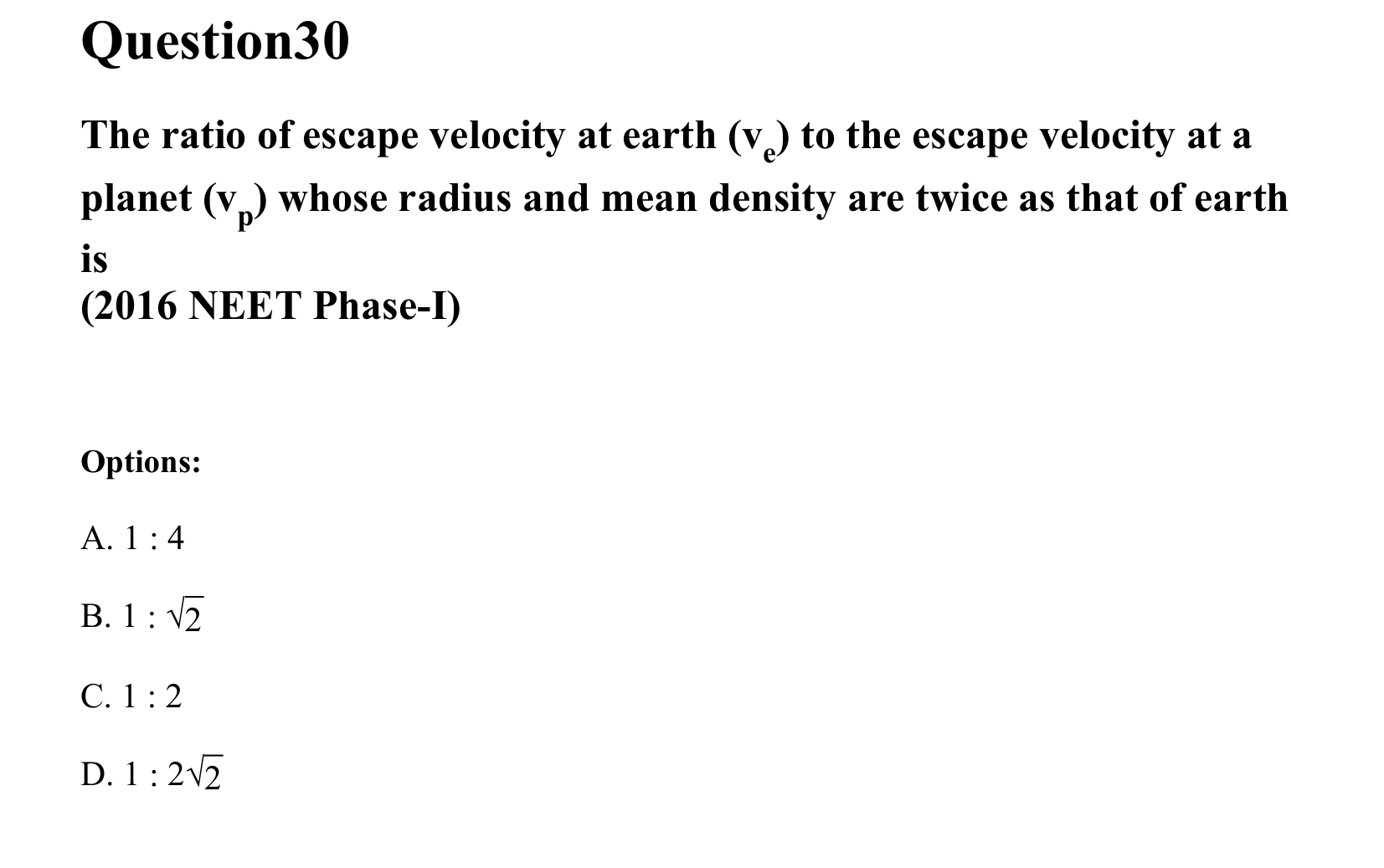 Gravitation question 30