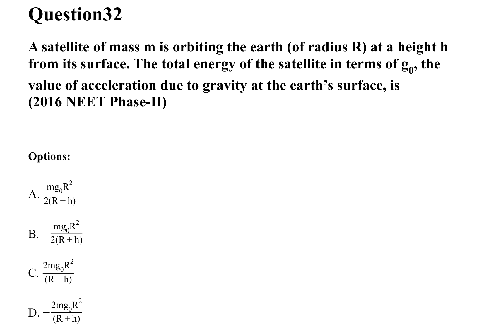 Gravitation question 32