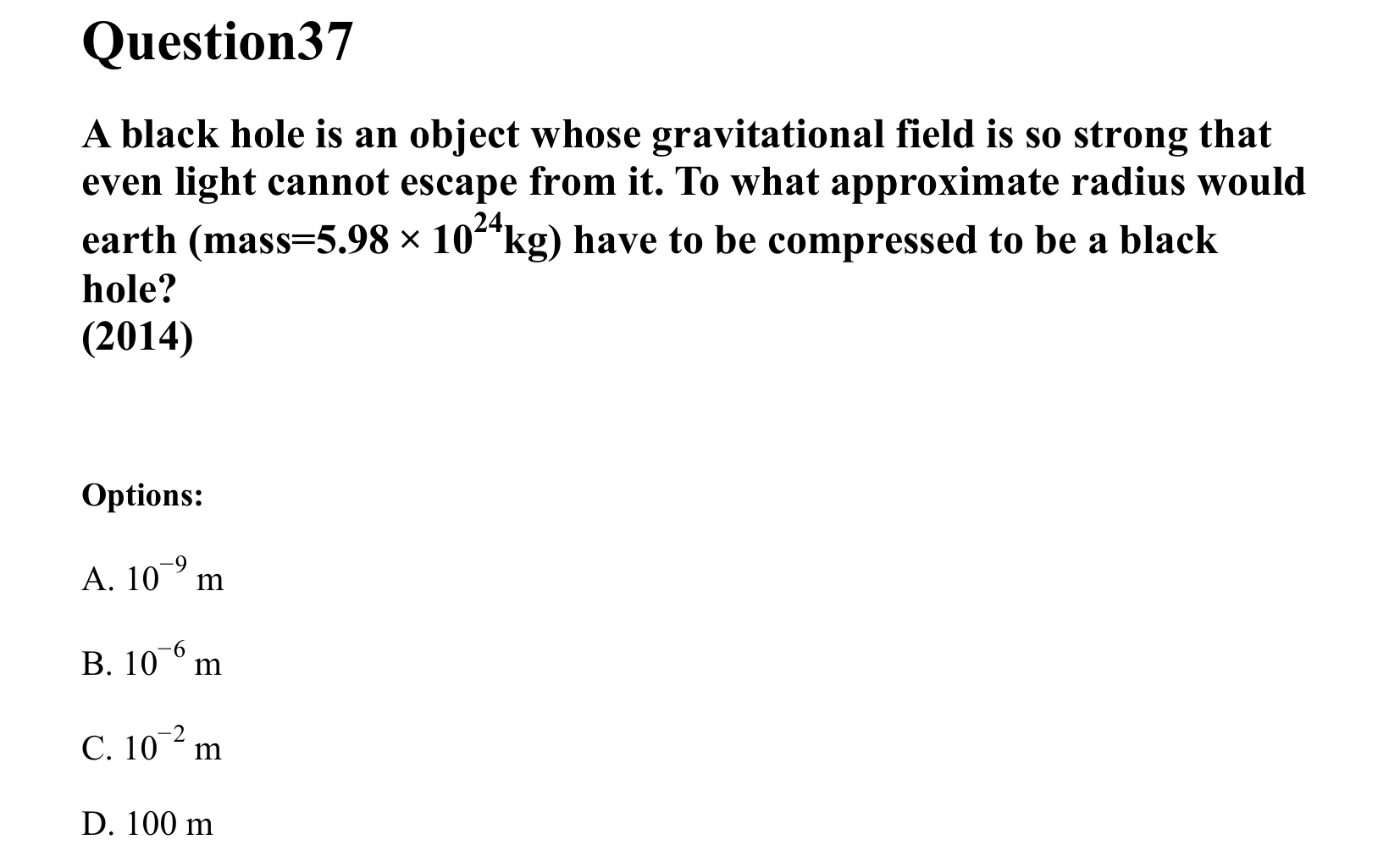 Gravitation question 37