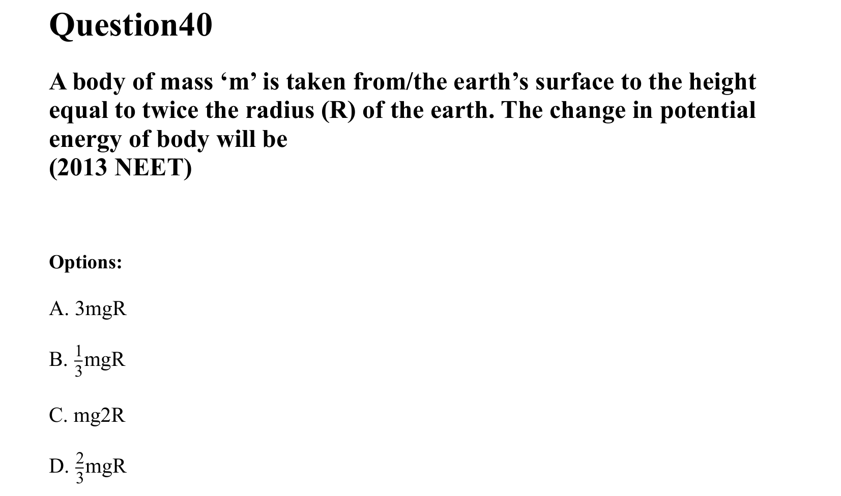 Gravitation question 40