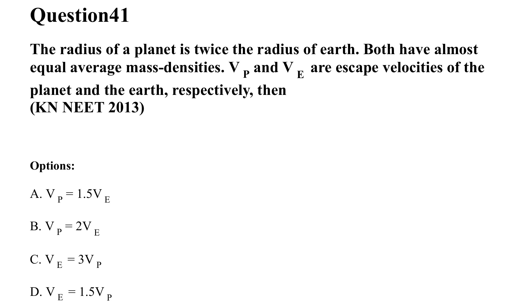 Gravitation question 41