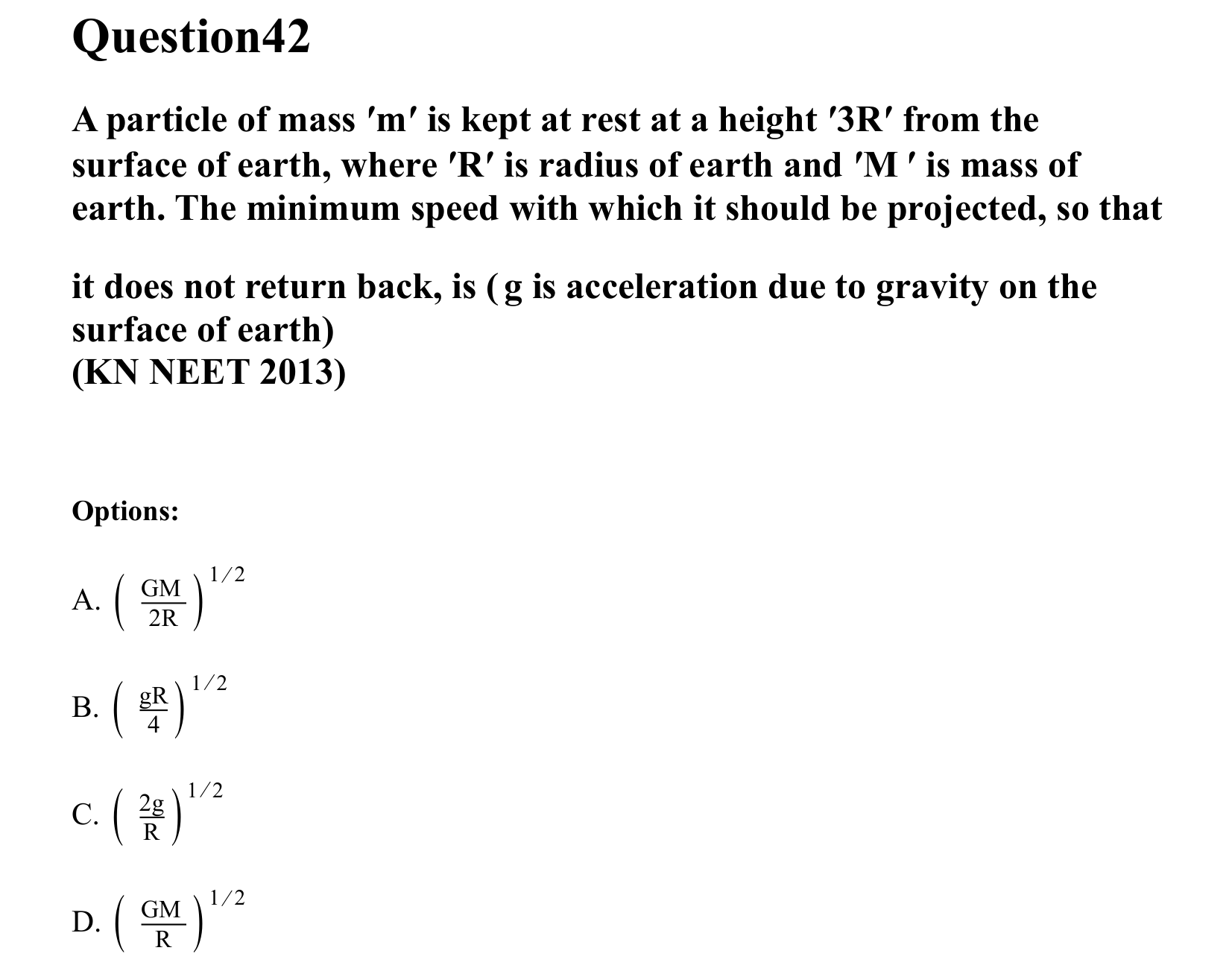 Gravitation question 42