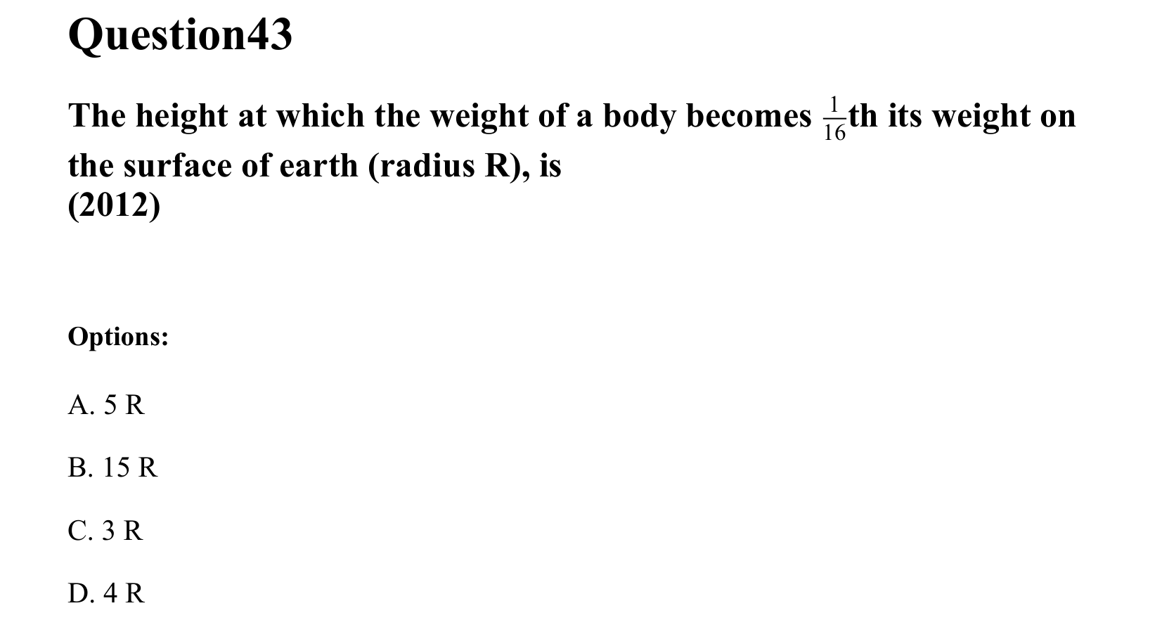 Gravitation question 43