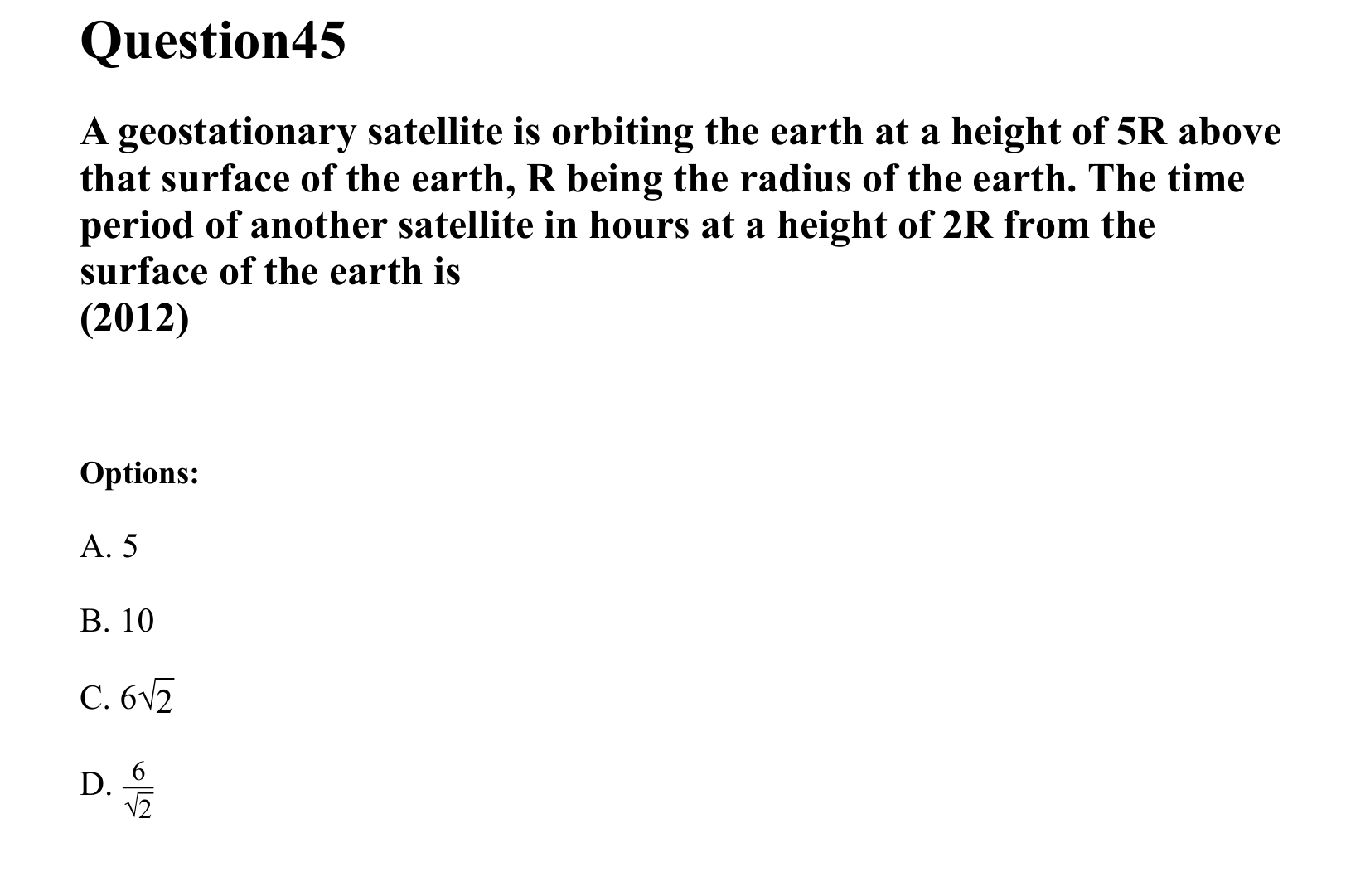 Gravitation question 45