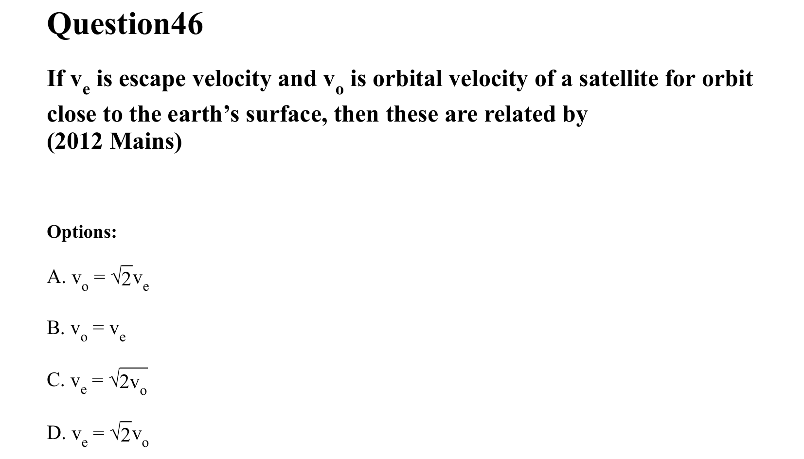 Gravitation question 46