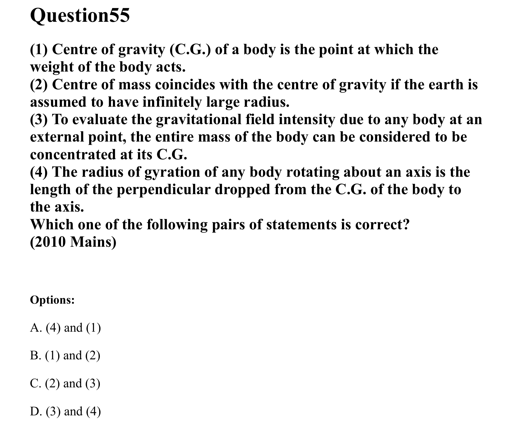 Gravitation question 55