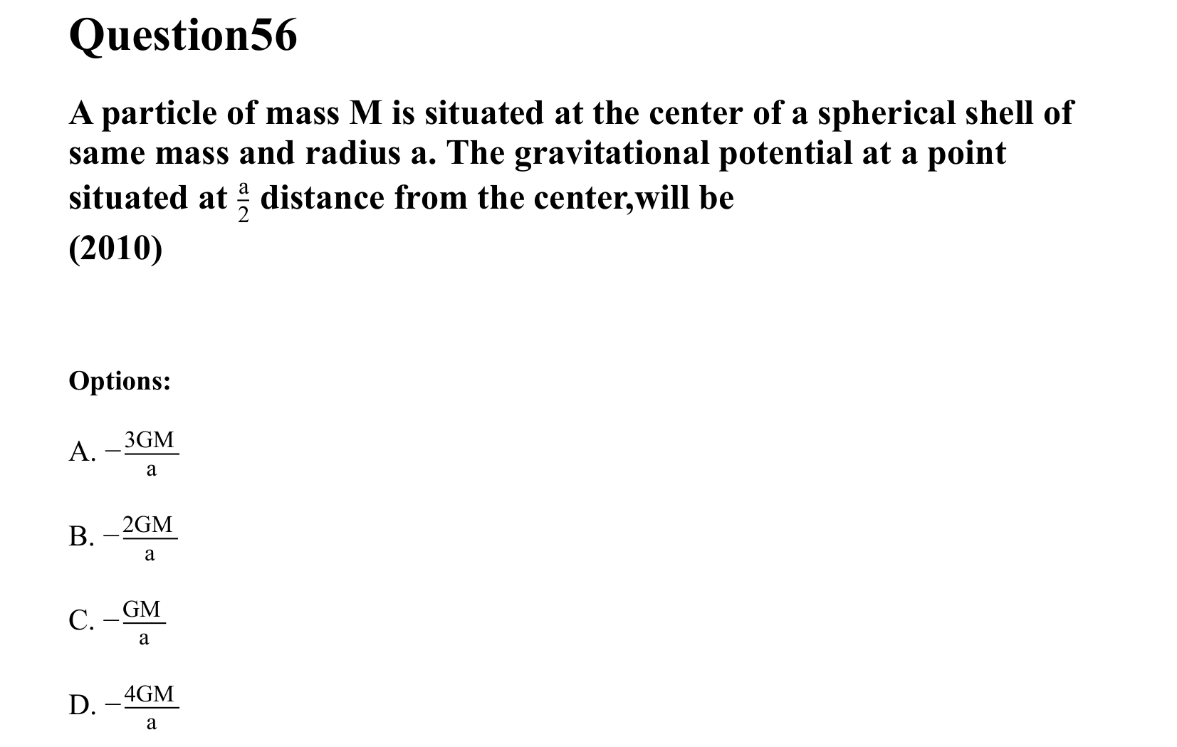 Gravitation question 56