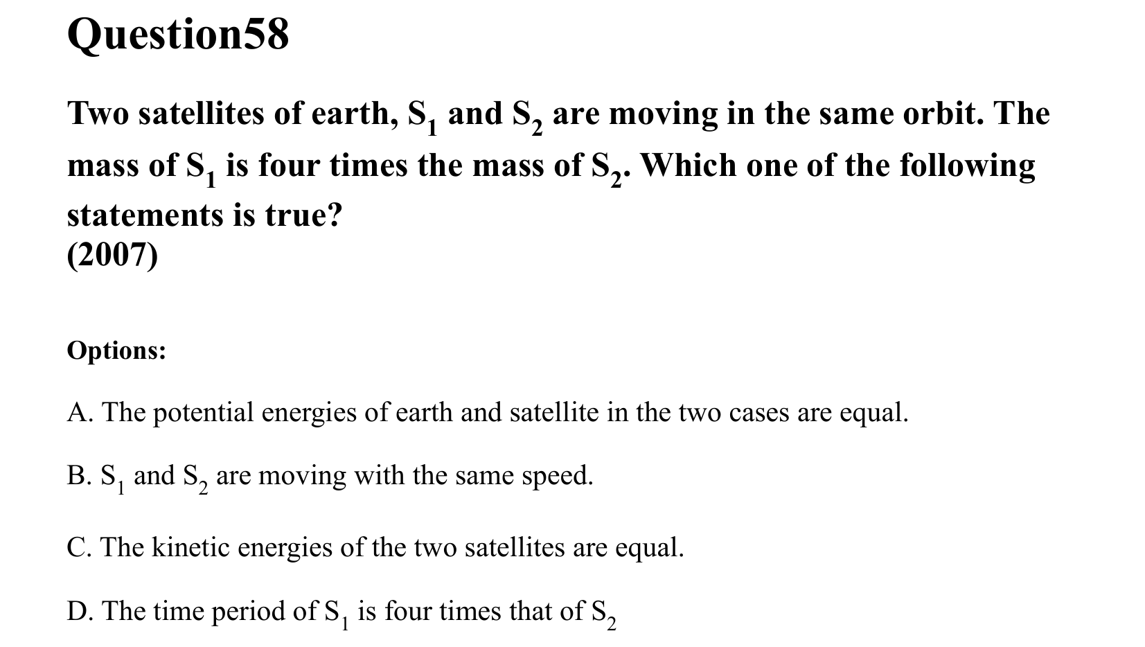 Gravitation question 58