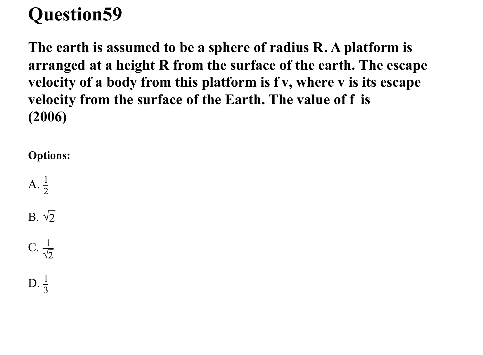 Gravitation question 59