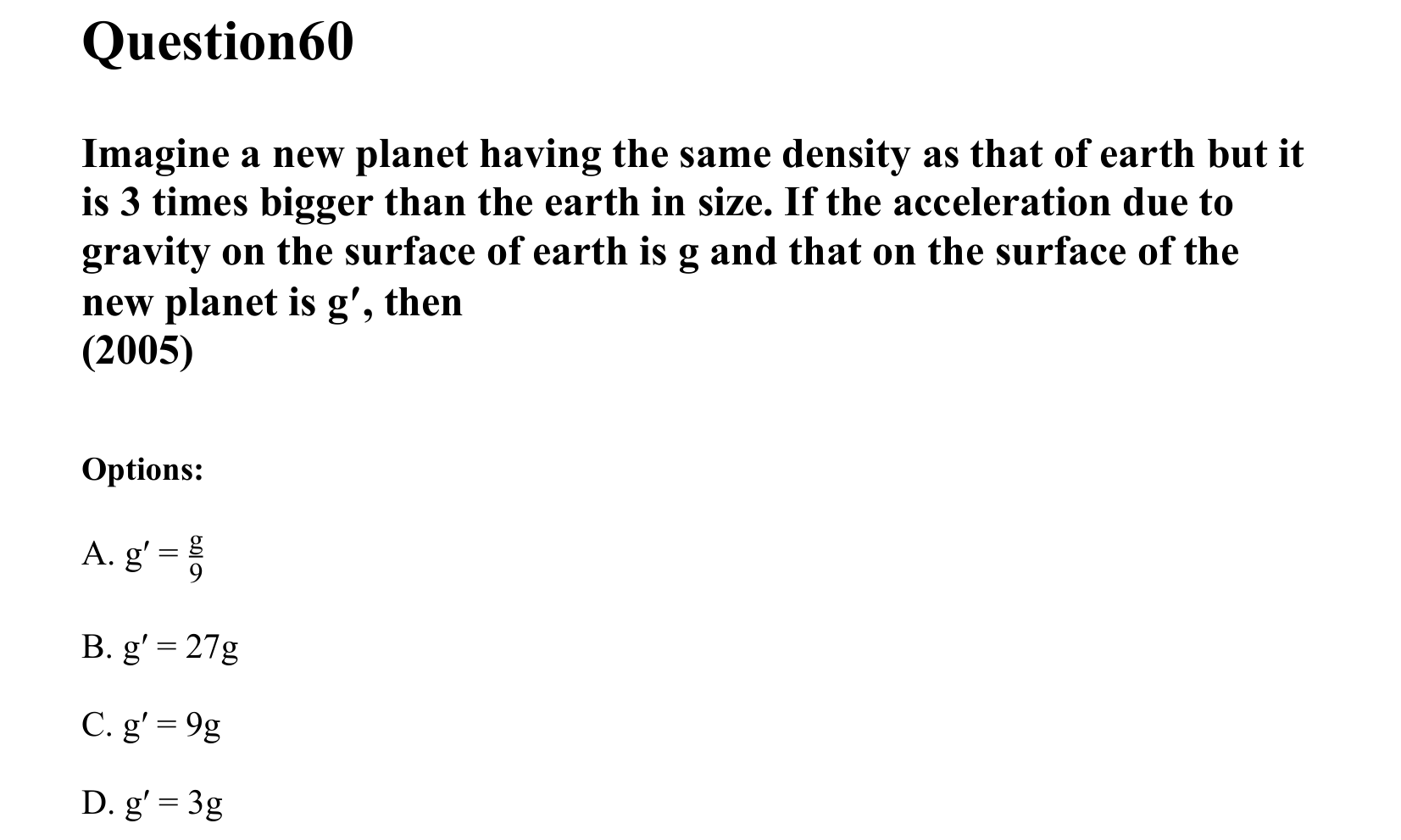 Gravitation question 60