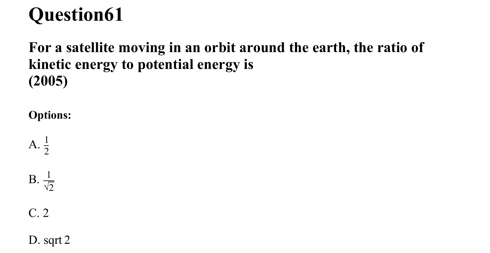 Gravitation question 61