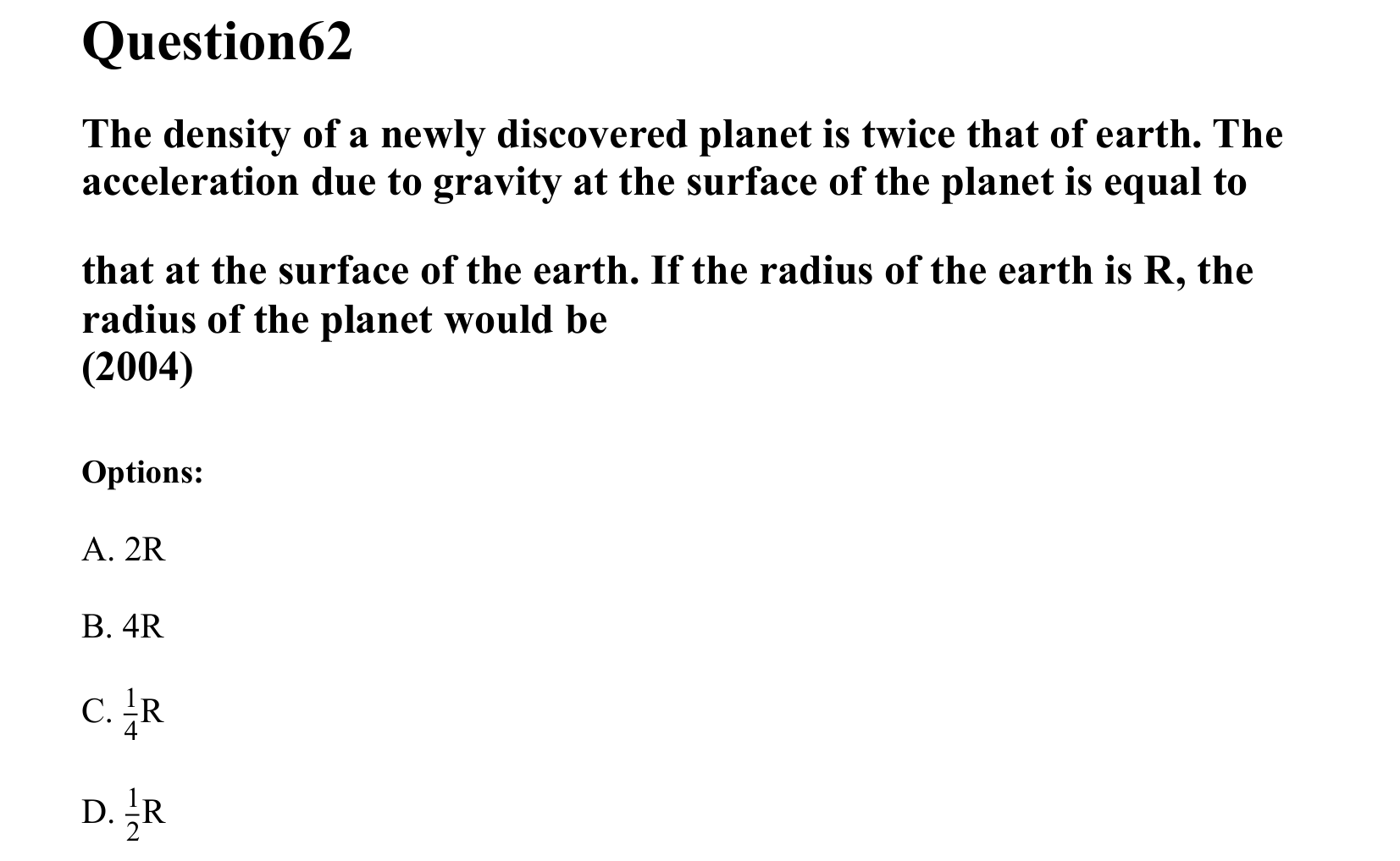 Gravitation question 62
