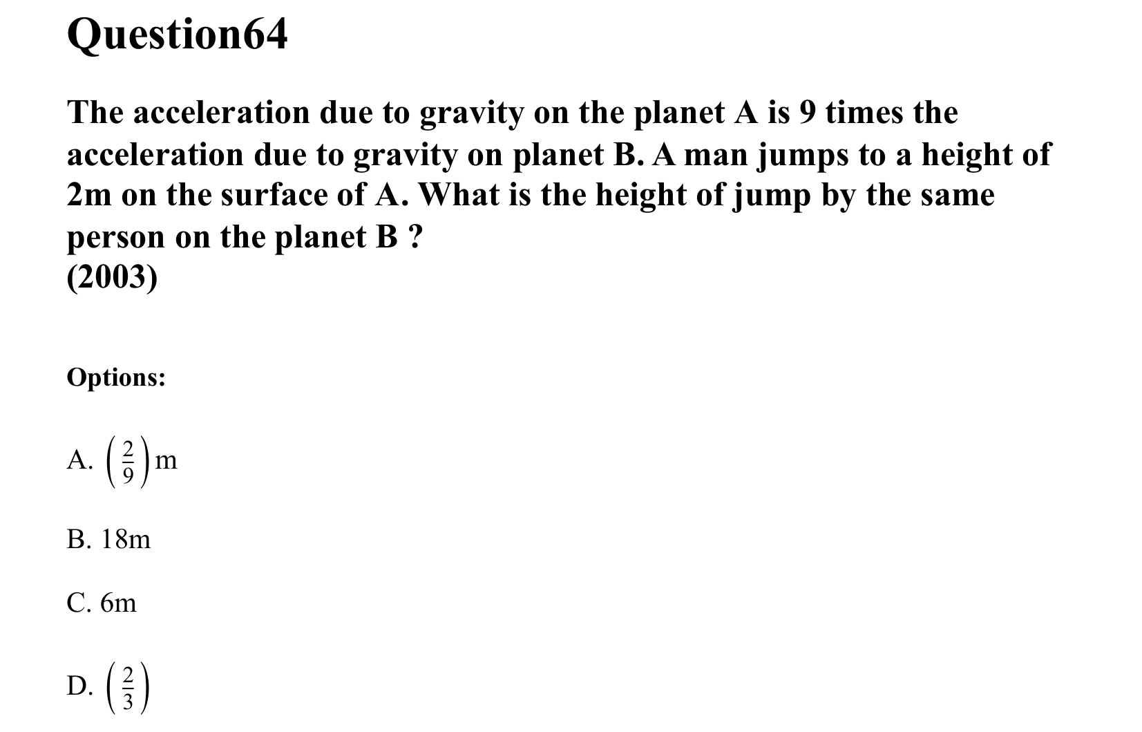 Gravitation question 64