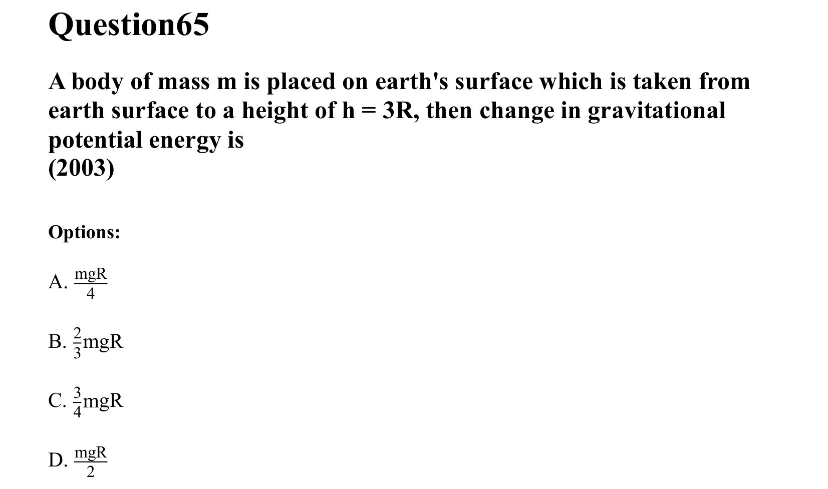 Gravitation question 65