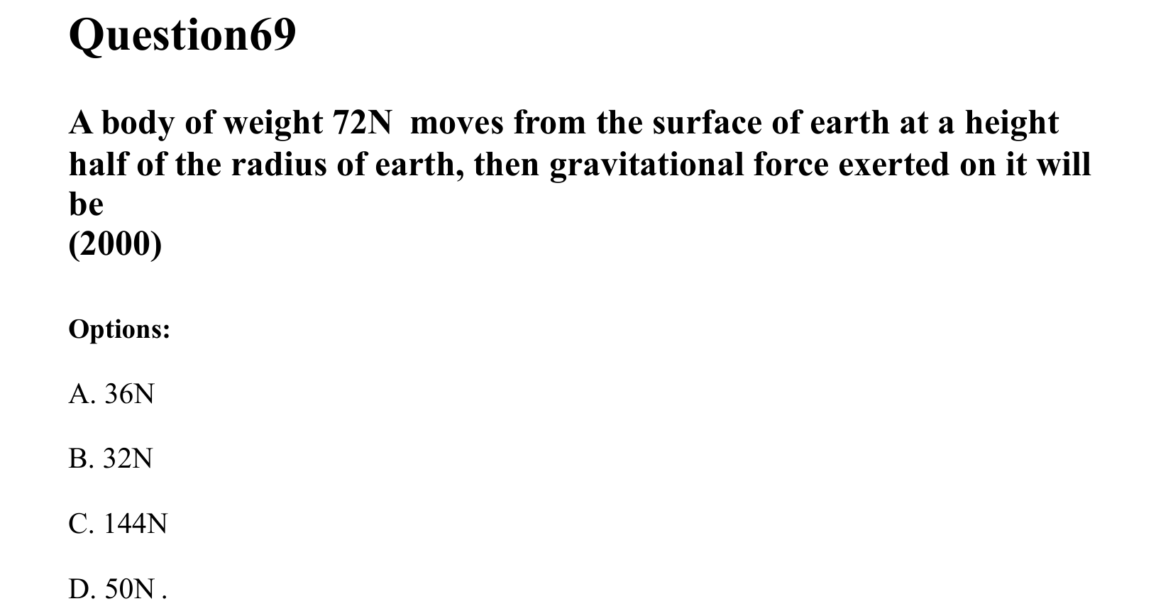 Gravitation question 69