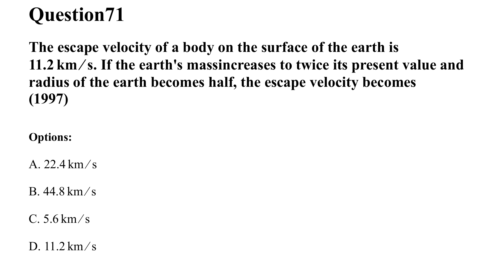Gravitation question 71