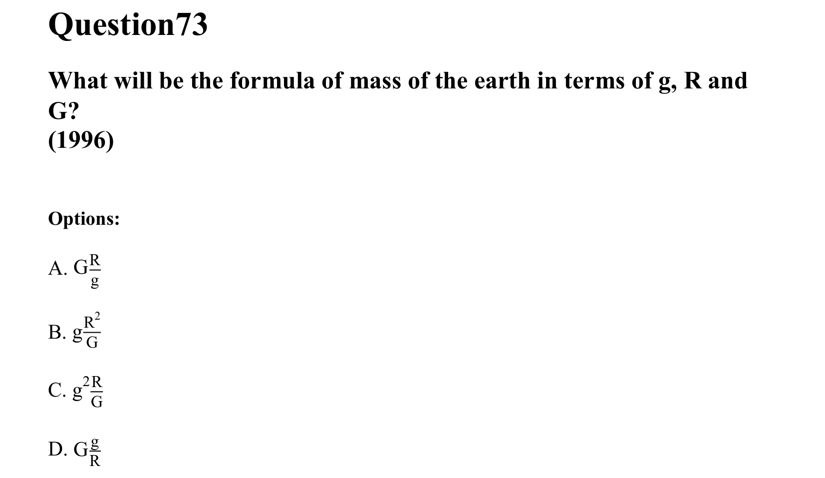 Gravitation question 73