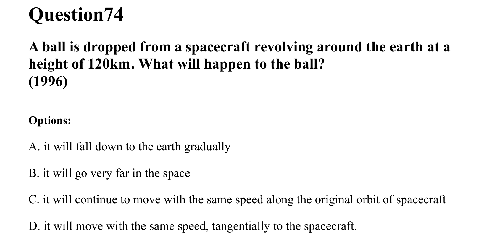 Gravitation question 74