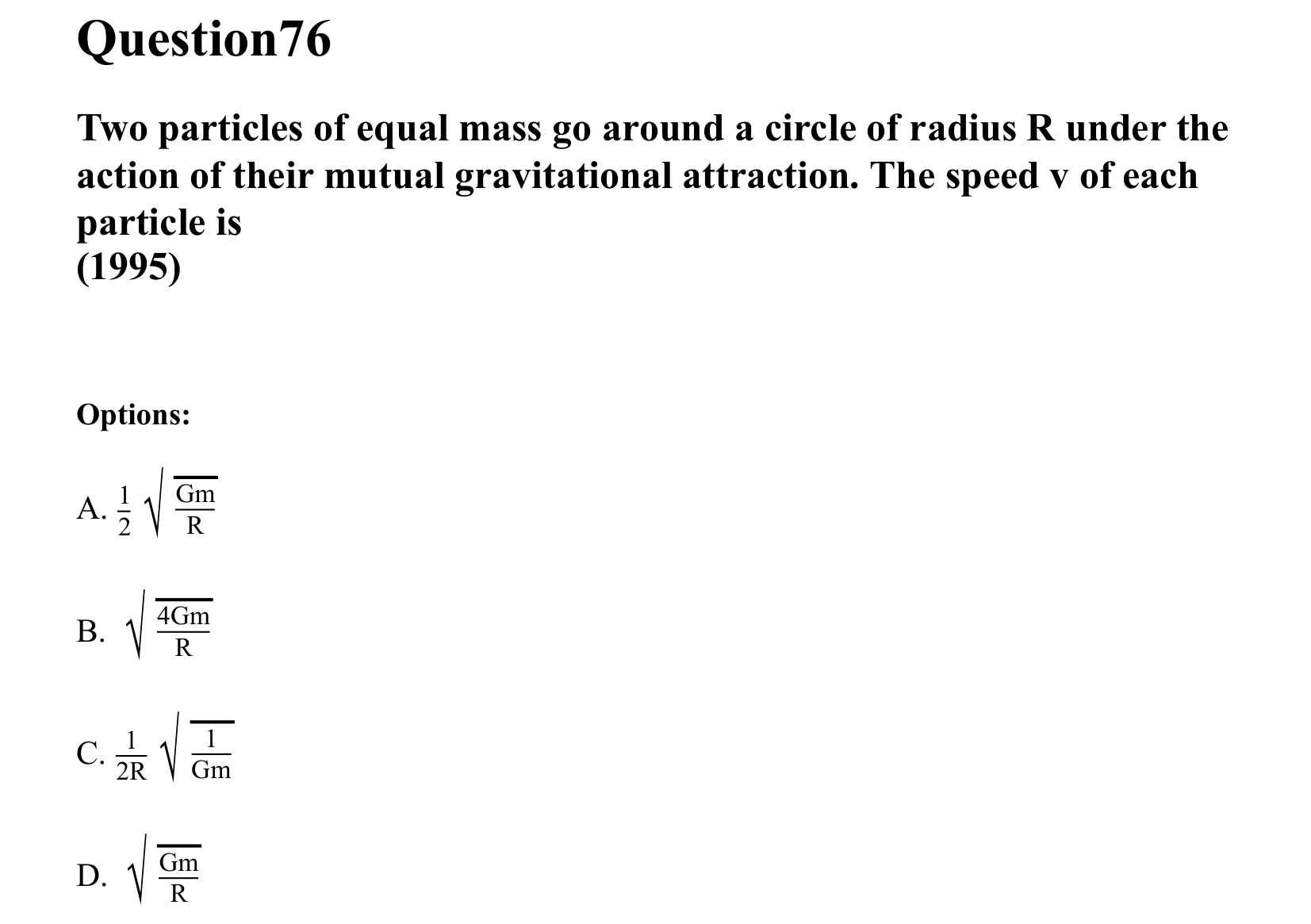 Gravitation question 76