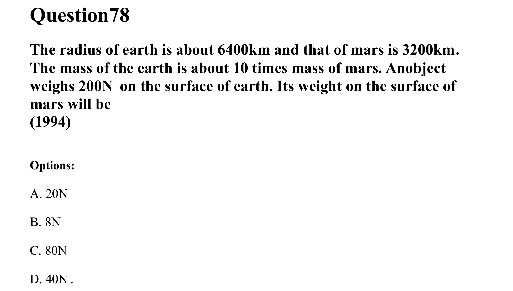 Gravitation question 78
