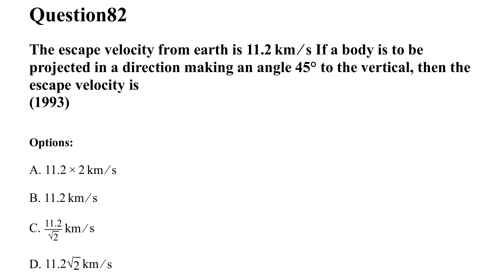Gravitation question 82