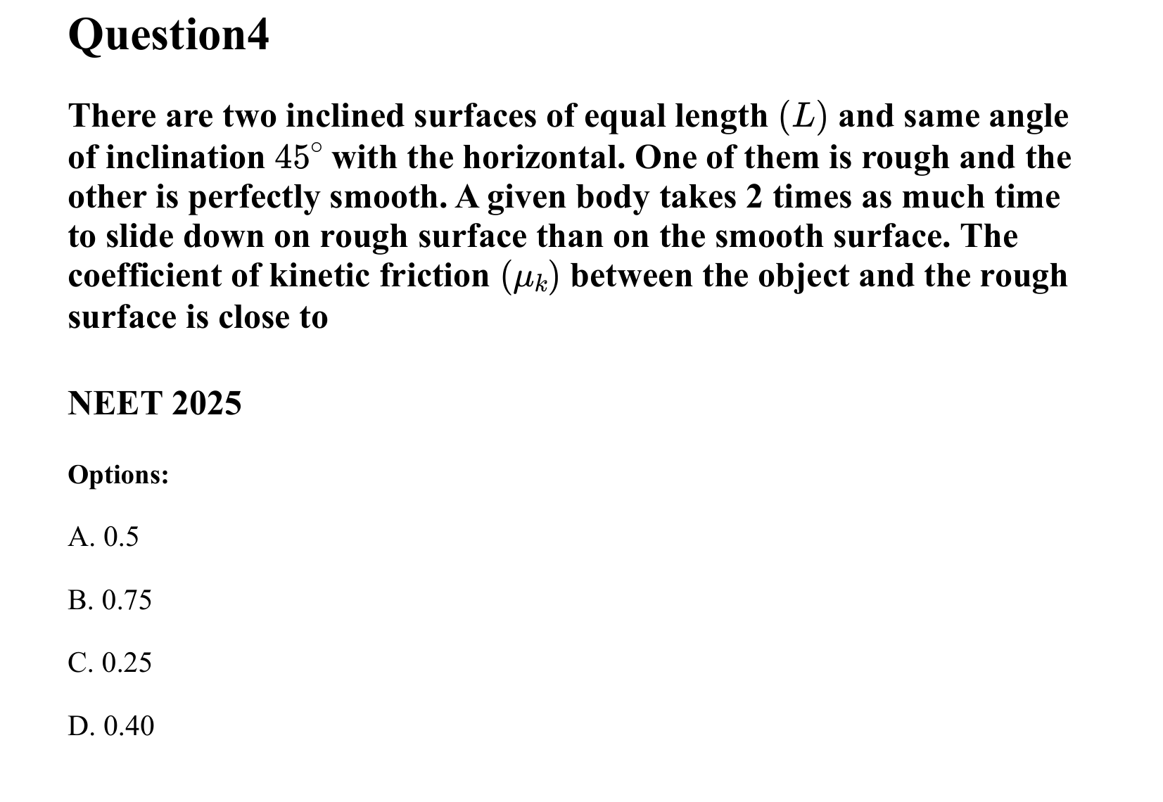 Laws of Motion question 4