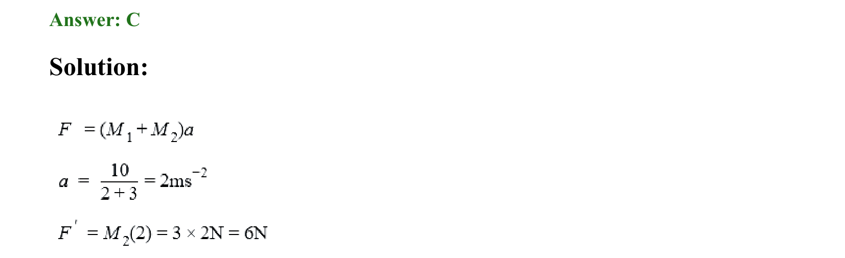 Laws of Motion solution 6