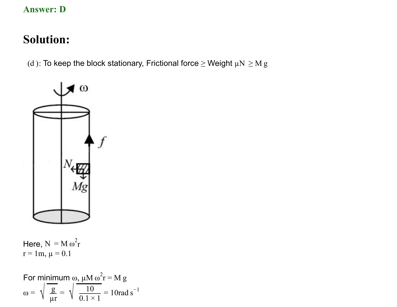 Laws of Motion solution 14