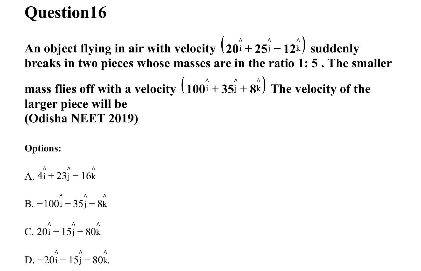 Laws of Motion question 16