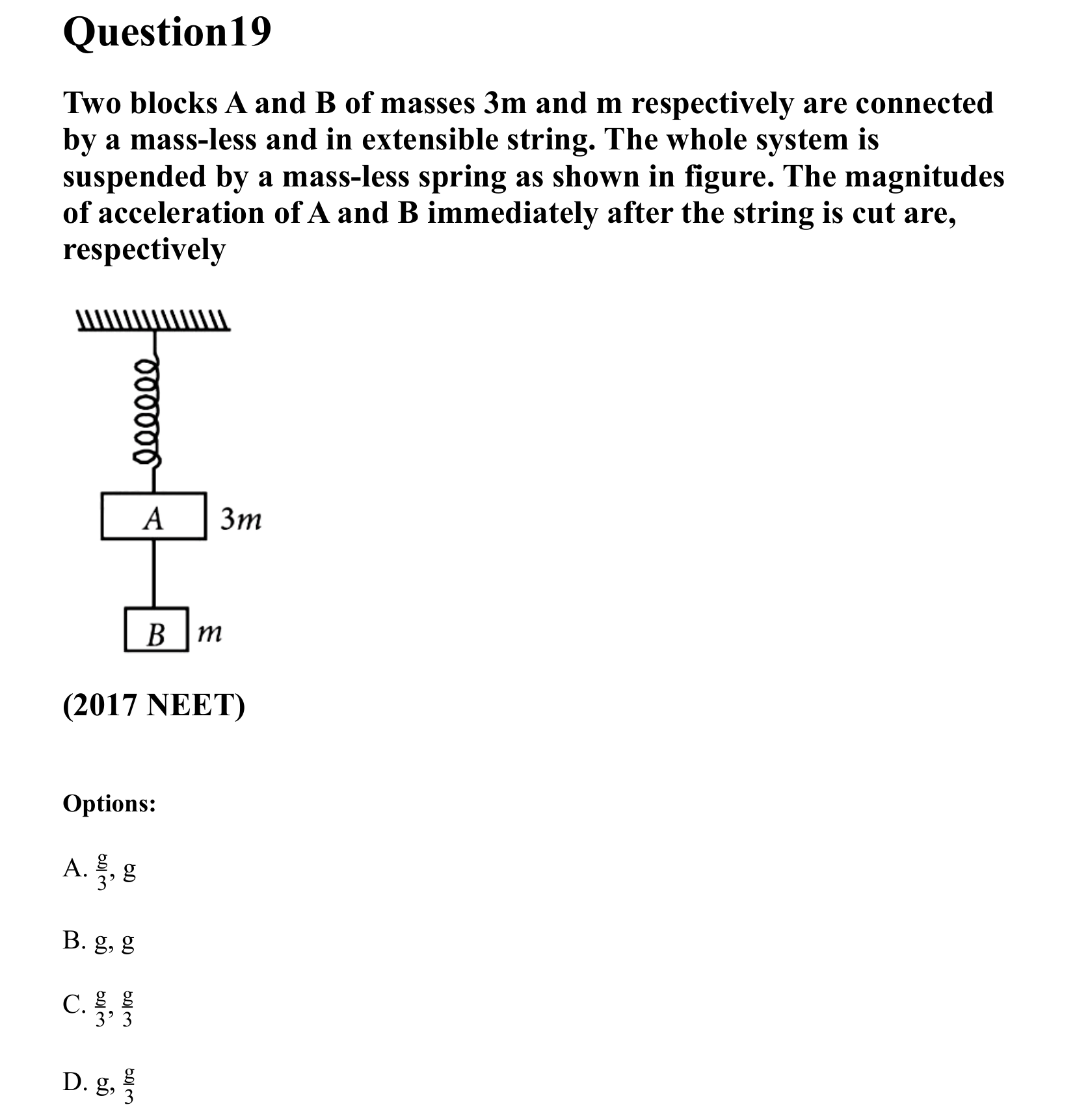Laws of Motion question 19