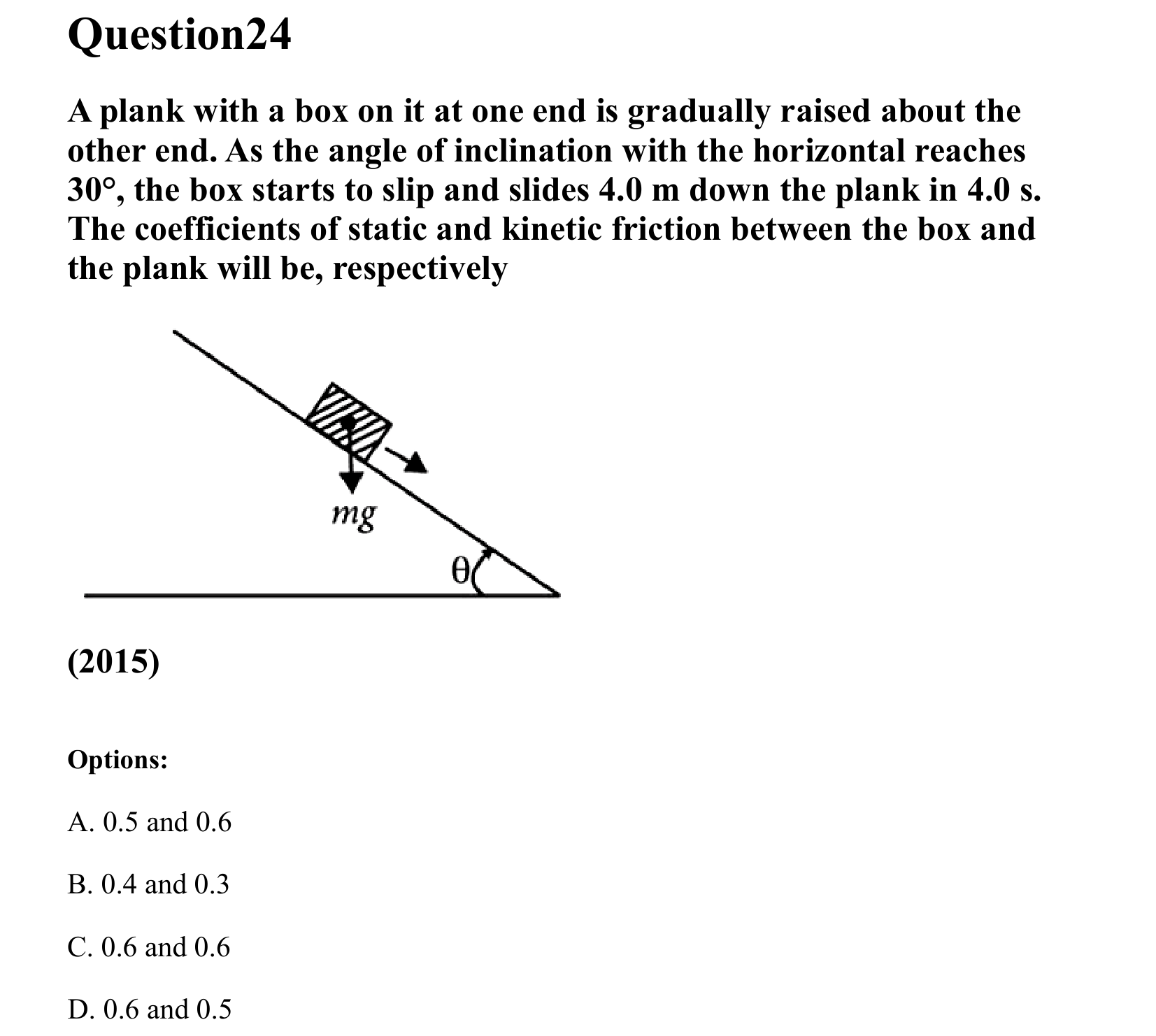 Laws of Motion question 24