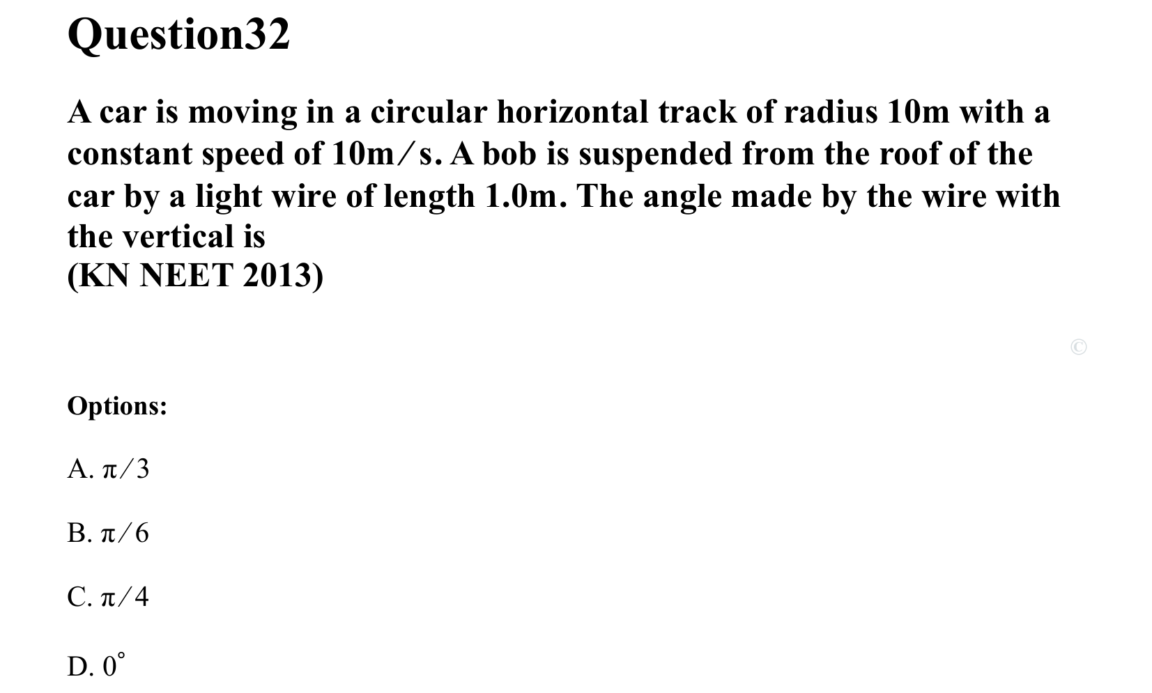 Laws of Motion question 32