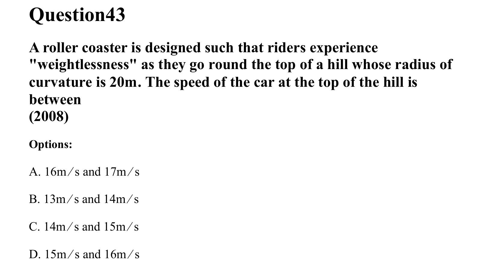 Laws of Motion question 43