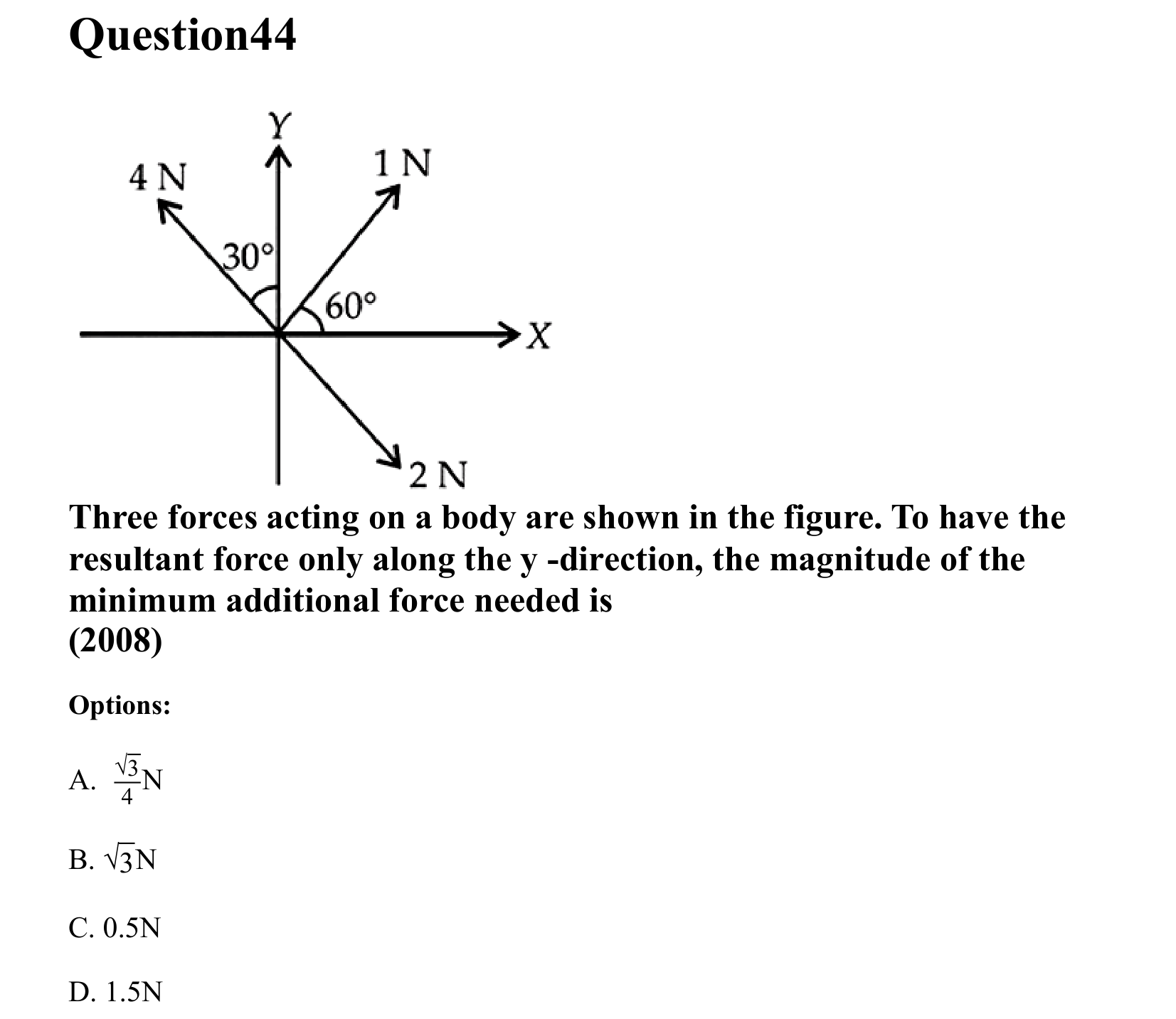 Laws of Motion question 44