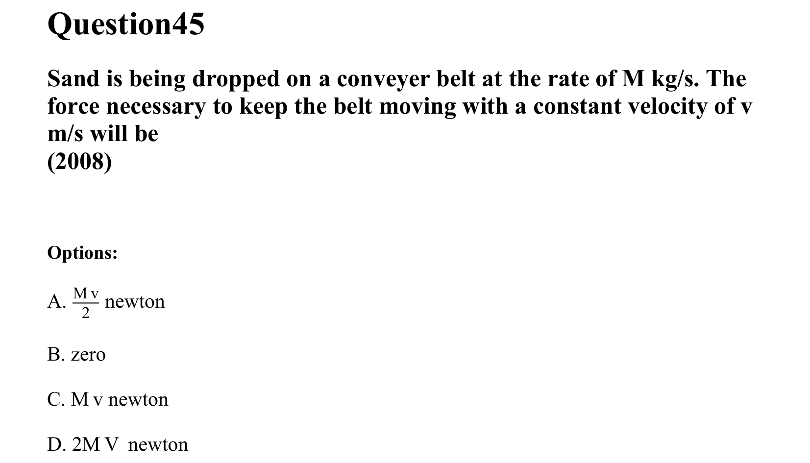 Laws of Motion question 45