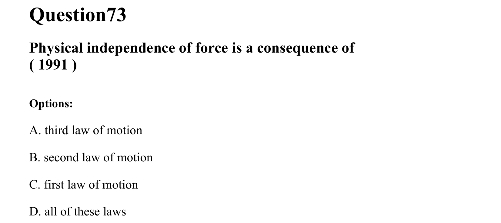 Laws of Motion question 73