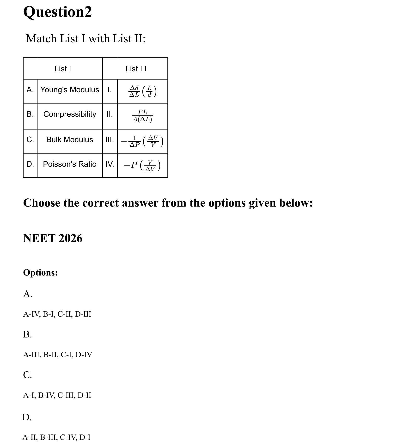Mechanical Properties of Matter and Fluids question 2