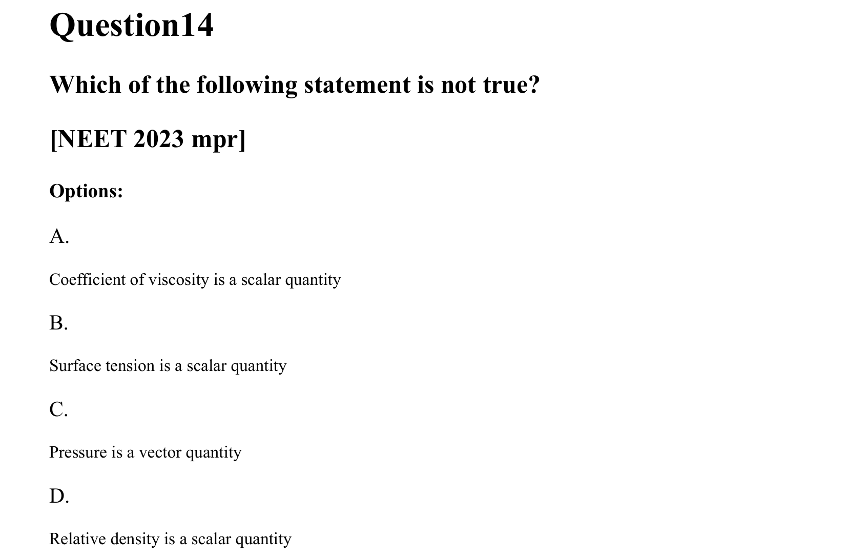Mechanical Properties of Matter and Fluids question 14